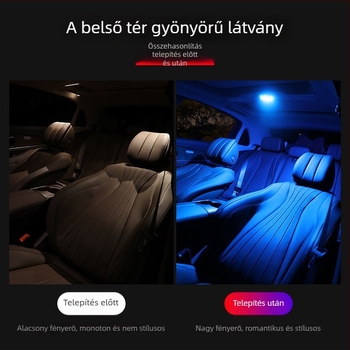 Autóhoz készült színes LED olvasólámpa, belső mennyezeti világítás, csomagtartó mennyezeti lámpa