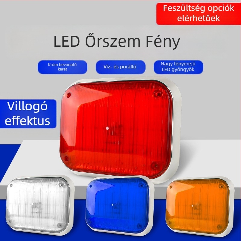 Bohang LED tetőfény – figyelmeztető lámpa, 220V, piros–kék villogó járművekhez
