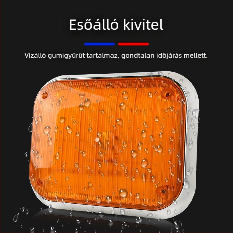 Bohang LED tetőfény – figyelmeztető lámpa, 220V, piros–kék villogó járművekhez