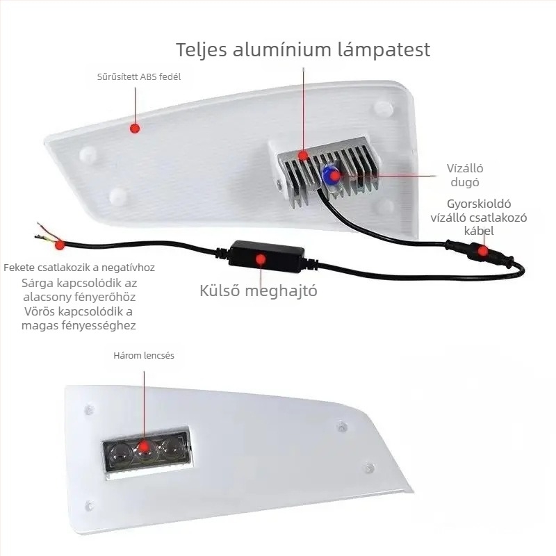 LED tetőfény nehéz teherautókhoz Shande Kahaowo T5G/TX, 24V, 30W, 1.5A, LED fényforrás
