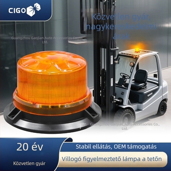 12-24V mágneses tetőre szerelhető figyelmeztető lámpa járművekhez, tetőn elhelyezett stroboszkóp, éjszakai jelzőfény építőipari járművekhez