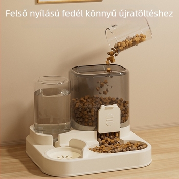 Automata macska etető- és vízadagoló készülék – mindent egyben, PP anyagból, macskáknak, 1 db