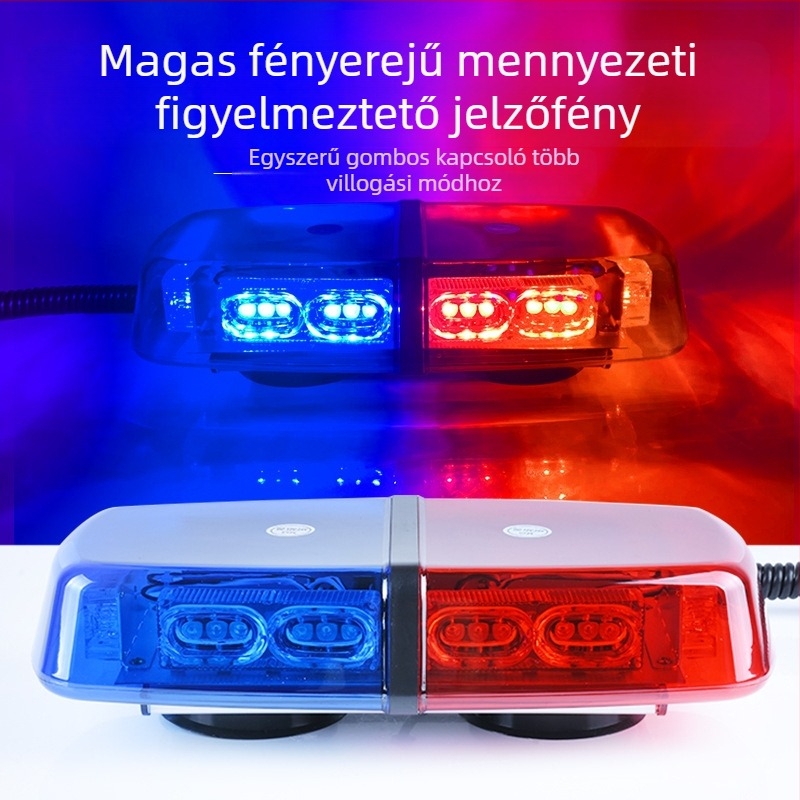 Járművekhez való LED tetőfigyelmeztető lámpa, 36W, erős mágneses rögzítés, univerzális