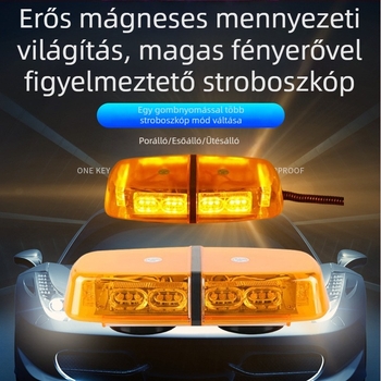 36-LED tetőfény mérnöki járművekhez, mágneses rögzítés, Hy-01, 12-24V, ABS+alumínium