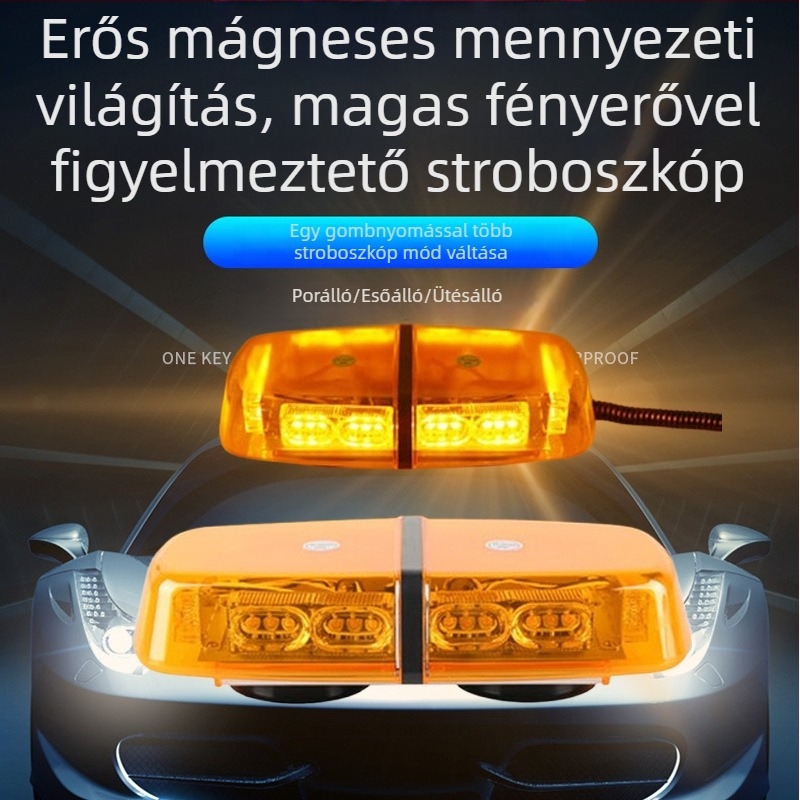 36-LED tetőfény mérnöki járművekhez, mágneses rögzítés, Hy-01, 12-24V, ABS+alumínium