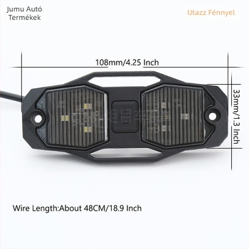 UTV tetőre szerelt LED olvasólámpa, 12V, 6W, Modell T-W2053