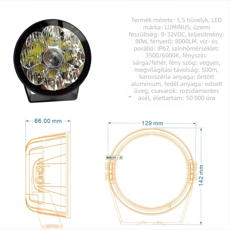 Tetőre szerelt LED spotlámpák off-road járművekhez, első lökhárító módosítás, Wrangler, Raptor, FJ Cruiser, Tank 300 kompatibilis, nagyfényű lámpák, 579 hüvelyk