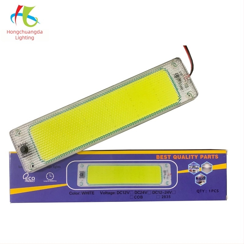 COB LED belső autóvilágítás, 12–24V, kabin plafonfény teherautókhoz, furgonokhoz és személyautókhoz