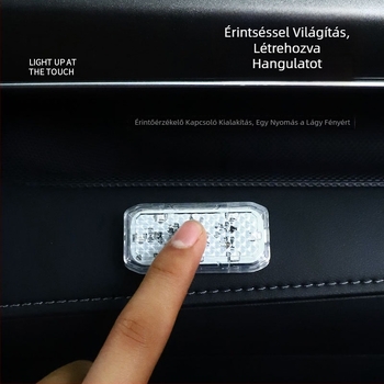 LED autó érintéses lámpa – belső tetőlámpa USB töltéssel, olvasó- és vészvilágítás, ABS + alumínium substrát, univerzális illeszkedés, 3W 5V 1.67A
