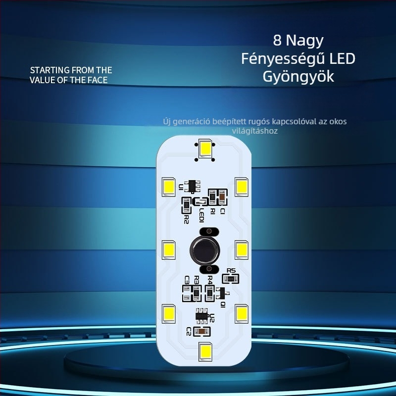 LED autó érintéses lámpa – belső tetőlámpa USB töltéssel, olvasó- és vészvilágítás, ABS + alumínium substrát, univerzális illeszkedés, 3W 5V 1.67A