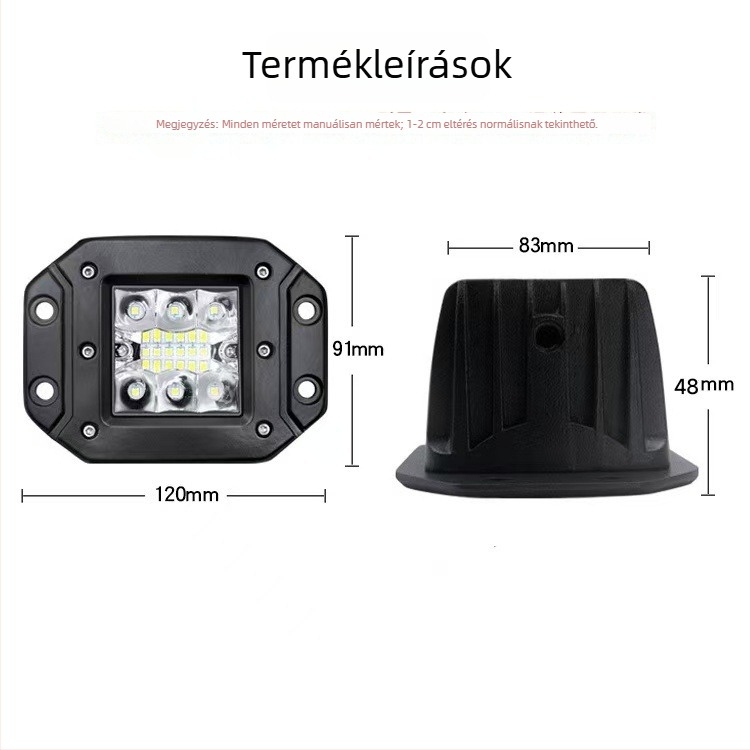 Tetőre szerelt LED munkalámpa terepjárókhoz, 48W, 16 LED