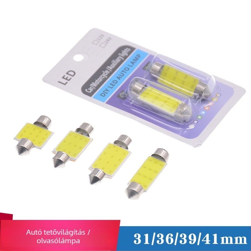 LED autó belső tetőfény, 12V, fehér fény, közönséges típus