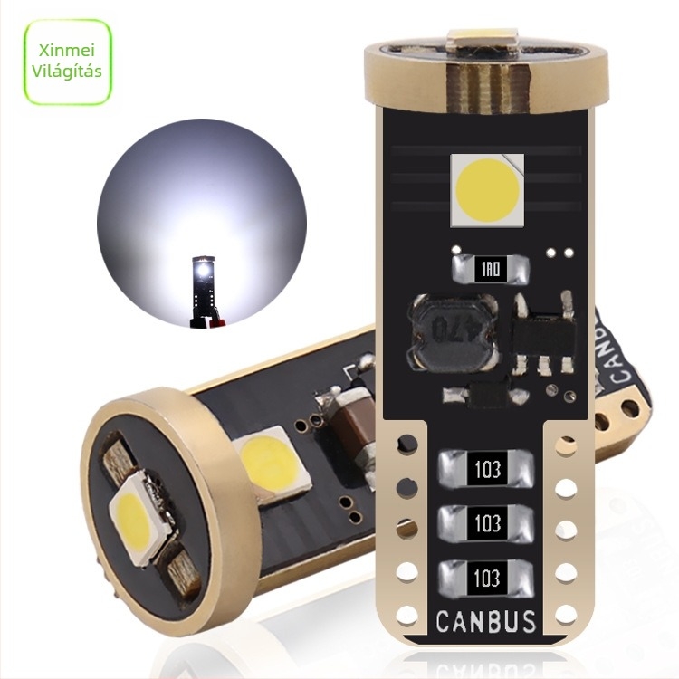 T10 LED szélesség világítás dekóddal (T10-3030-3SMD), autó tetőlámpa és olvasólámpa, 3W, 9–30V, 300 lm