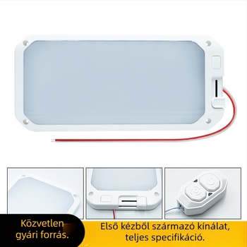 LED mennyezeti lámpa lakókocsikhoz és RV-hez, háromszínű dimmelhető, távirányítóval, belső mennyezeti világítás, 15W, 1200lm, olvasó fény