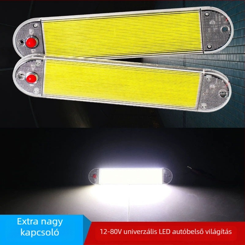 12-80V COB LED mennyezeti világítás autókhoz, teherautókhoz és lakókocsikhoz, 12W olvasólámpa