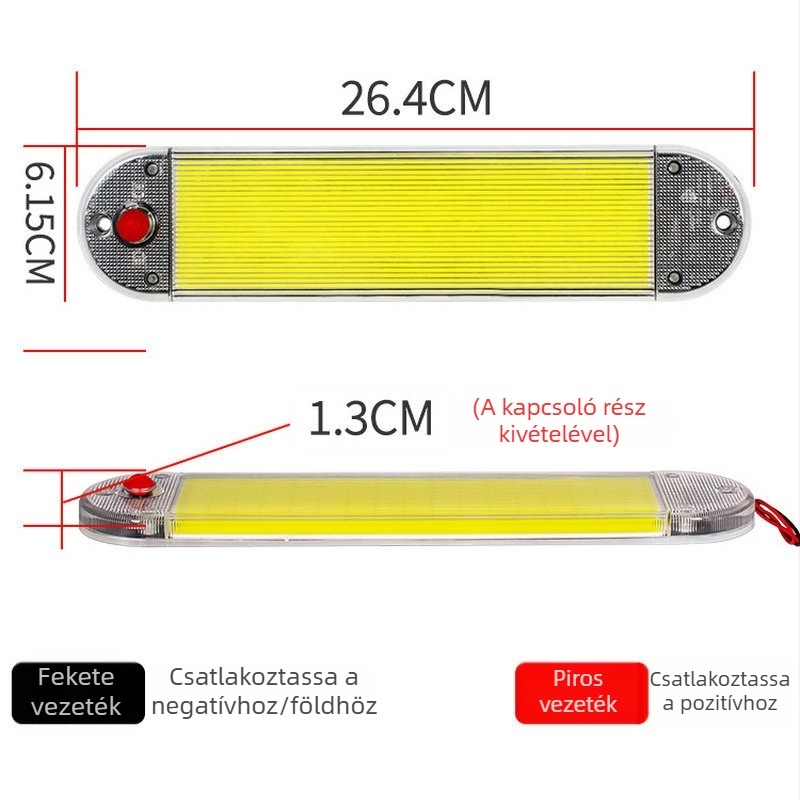 12-80V COB LED mennyezeti világítás autókhoz, teherautókhoz és lakókocsikhoz, 12W olvasólámpa