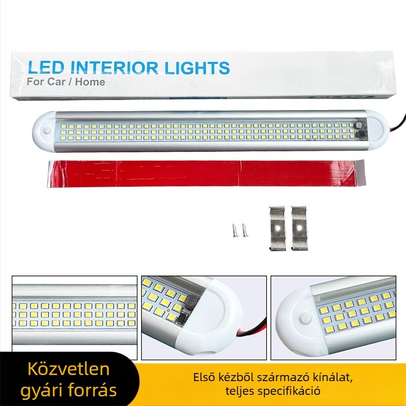 120 LED-es kabinvilágítás teherautók és kisbuszok számára, univerzális olvasólámpa a kabinban, doboz típusú tetővilágítás