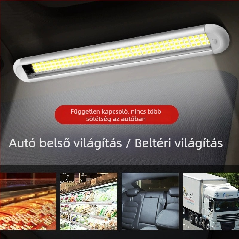120 LED-es kabinvilágítás teherautók és kisbuszok számára, univerzális olvasólámpa a kabinban, doboz típusú tetővilágítás