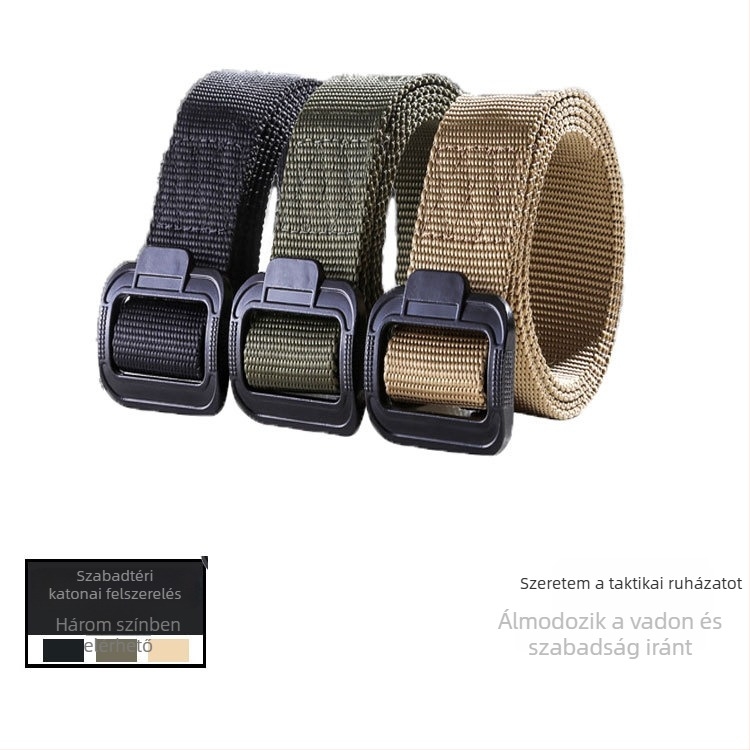 Nylonból szövött belső taktikai öv, sima zárás, szélesség 2–4 cm