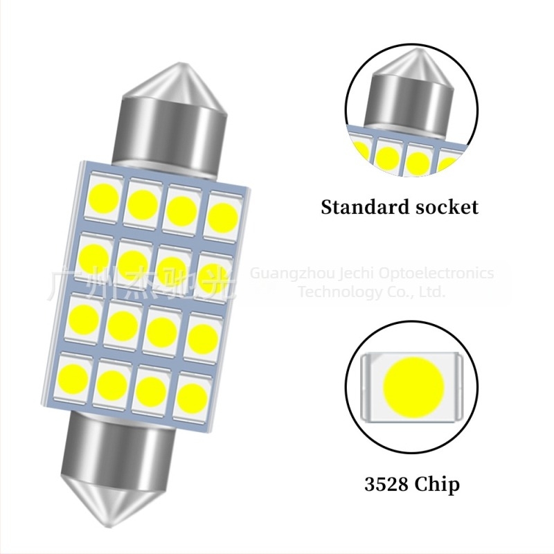 24V LED tetővilágítás autókhoz és teherautókhoz, dupla végződésű, 16 LED, méretek 1210-31/36/39/41 mm, olvasó- és rendszámvilágítás