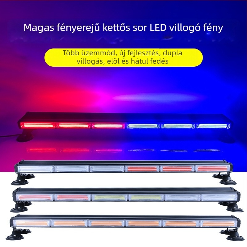 LED tetőfény mérnöki járművekhez, COB hosszú mennyezetre figyelmeztető fény, 100W, 2.5A, alumíniumötvözet