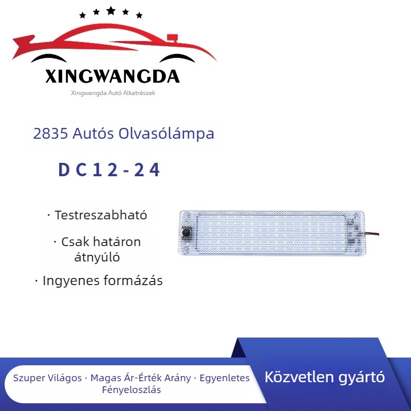 Autó belső LED mennyezeti világítás, modell 2835, 13W, 12–24V, univerzális kompatibilitás