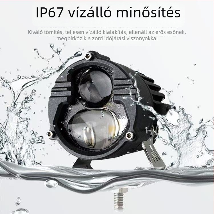Autó LED lézer reflektor grilleshez szerelve, ködlámpa, első lökhárító, külső távoli és közeli fény, fókuszlencse, tetőre integrált, távoli és közeli fény
