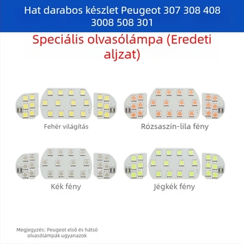 Autó tető LED olvasólámpa – 6-darabos készlet, 12V, 3W, 8000 lm, kompatibil Peugeot és Citroën C5 Elysee