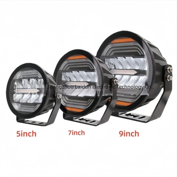 5/7/9 hüvelykes LED menetfény halo gyűrűkkel Jeep Wranglerhez, tetőre és első lökhárítóra szerelhető, terep használatra
