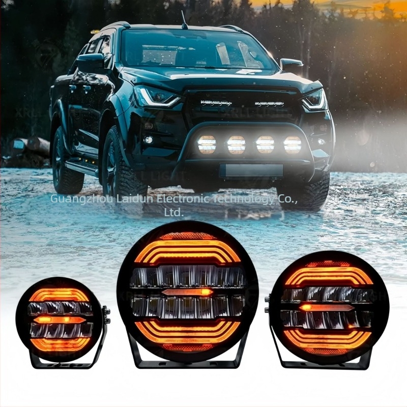 5/7/9 hüvelykes LED menetfény halo gyűrűkkel Jeep Wranglerhez, tetőre és első lökhárítóra szerelhető, terep használatra