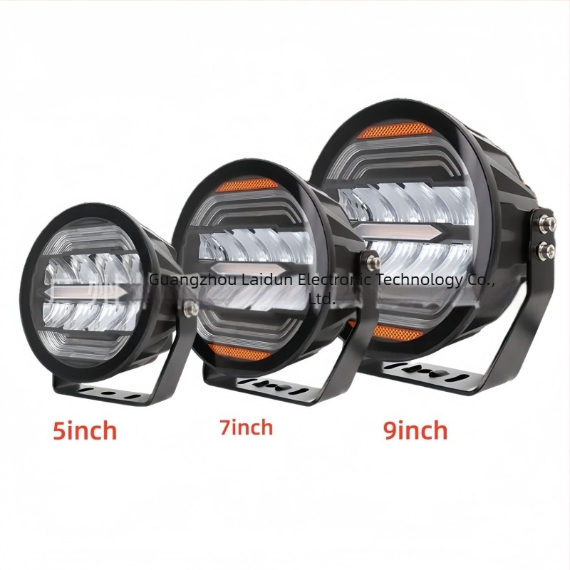 5/7/9 hüvelykes LED menetfény halo gyűrűkkel Jeep Wranglerhez, tetőre és első lökhárítóra szerelhető, terep használatra