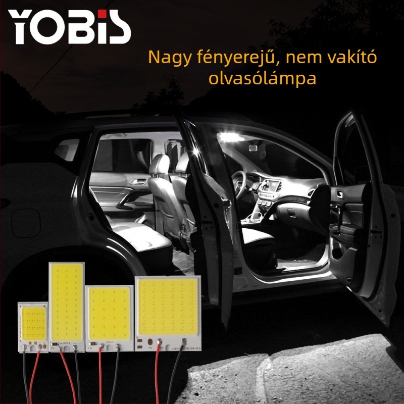 YOBIS COB LED autó belső mennyezeti világítás és olvasólámpa, 18/24/36/48 SMD, kabinba és csomagtartóba