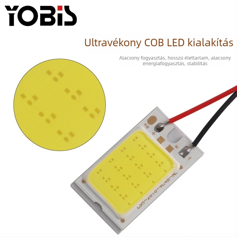 YOBIS COB LED autó belső mennyezeti világítás és olvasólámpa, 18/24/36/48 SMD, kabinba és csomagtartóba