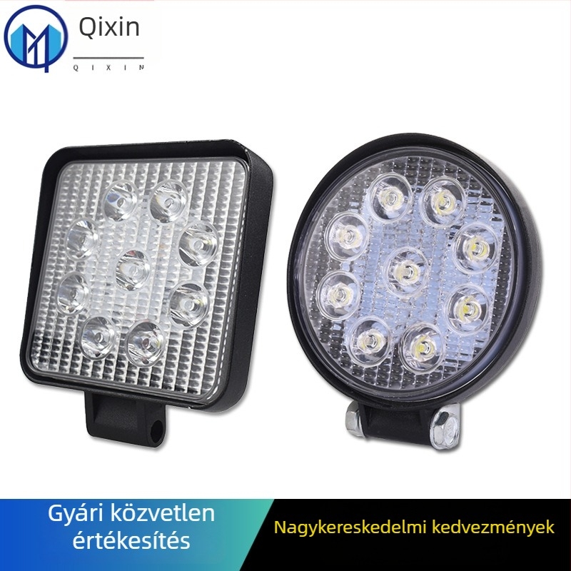 LED munkalámpa 27W 12V, alumínium ház, off-road használatra, élettartam 50 000 óra