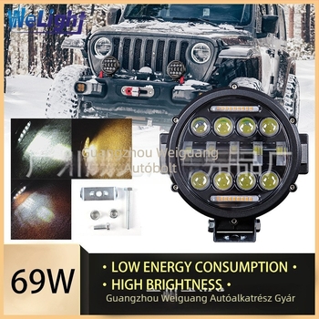 7 hüvelykes kör alakú LED munka lámpa off-road járművekhez, teherautókhoz és mérnöki berendezésekhez