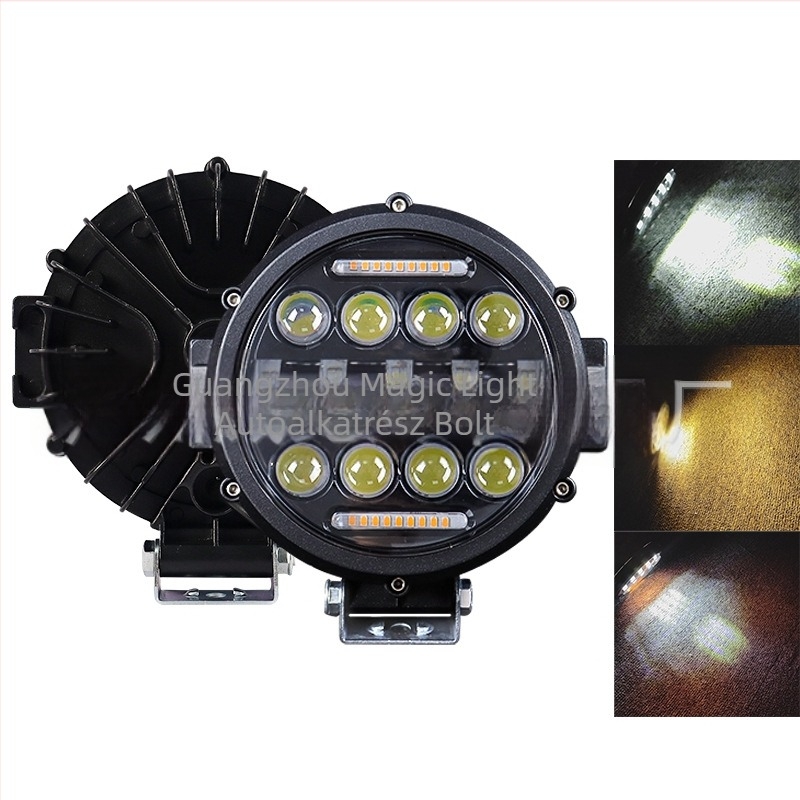 7 hüvelykes kör alakú LED munka lámpa off-road járművekhez, teherautókhoz és mérnöki berendezésekhez