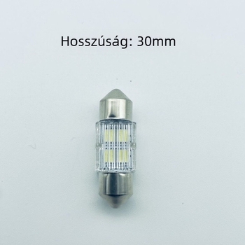 Autó LED mennyezeti lámpa, 30 mm-es olvasó lámpa, 12V, csomagtartó és rendszám világítás, 6500K fehér