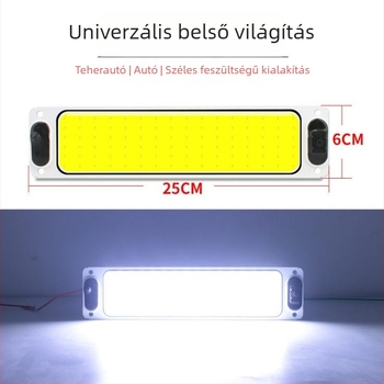 24V teherautó fülke LED olvasólámpa – hosszú belső mennyezeti világítás COB LED, alumínium ház, hátrameneti fény