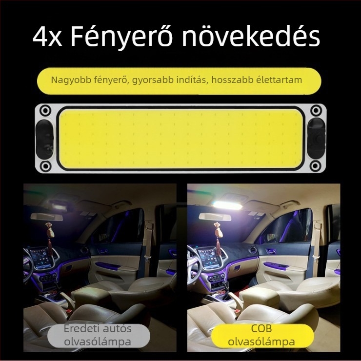 24V teherautó fülke LED olvasólámpa – hosszú belső mennyezeti világítás COB LED, alumínium ház, hátrameneti fény