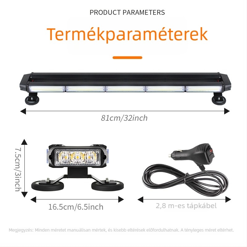 COB LED tetővilágítás autóhoz négy oldalú villogóval mentő járművekhez