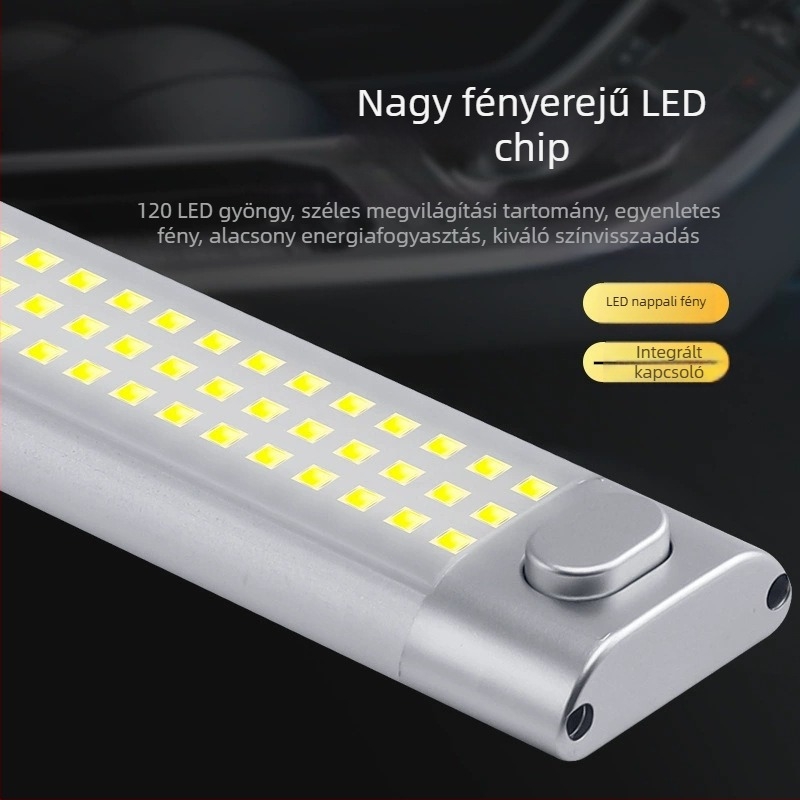 LED kabinvilágítás olvasólámpával, 30–40 cm, teherautó dobozos, kisbusz és hajó tető világítás