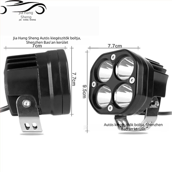 Négylevelű lóhere alakú LED reflektor, fehér és sárga kettősszínnel, autókhoz és motorkerékpárokhoz