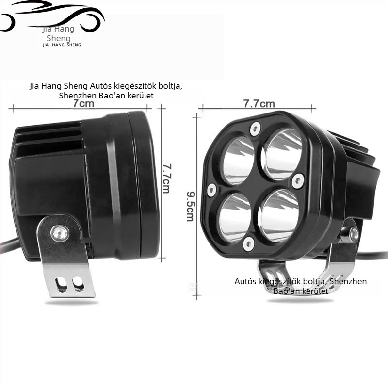Négylevelű lóhere alakú LED reflektor, fehér és sárga kettősszínnel, autókhoz és motorkerékpárokhoz