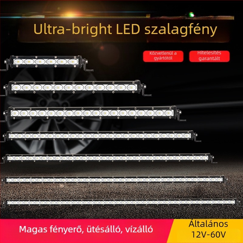 Hosszú soros LED tetőfény teherautókhoz és terepjárókhoz, 12-60V, 200W, 5000-7000 lm, IP68