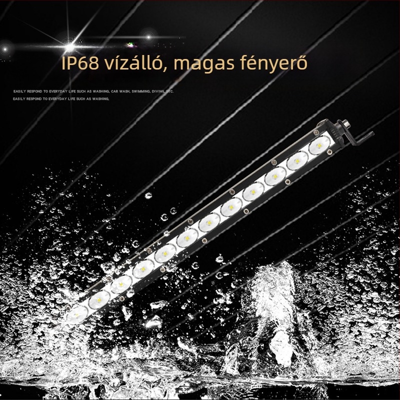 Hosszú soros LED tetőfény teherautókhoz és terepjárókhoz, 12-60V, 200W, 5000-7000 lm, IP68
