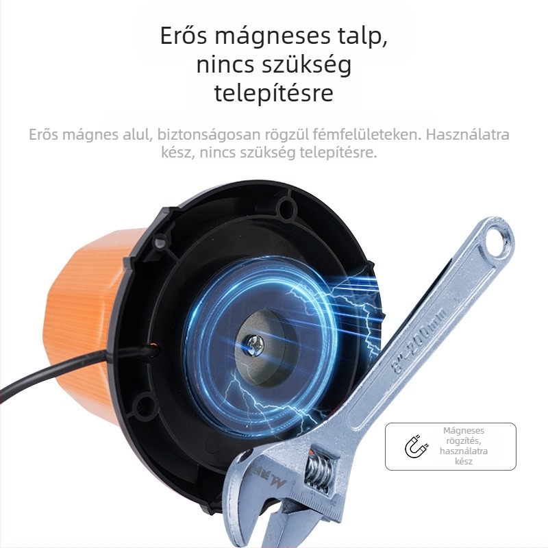 LED tetőre szerelhető figyelmeztető lámpa, vészvillogó, 7W, 700lm, 12–80V, kör alakú mágneses rögzítés, több színű (sárga/piros/kék), alkalmas iskolai buszokra és ipari járművekre