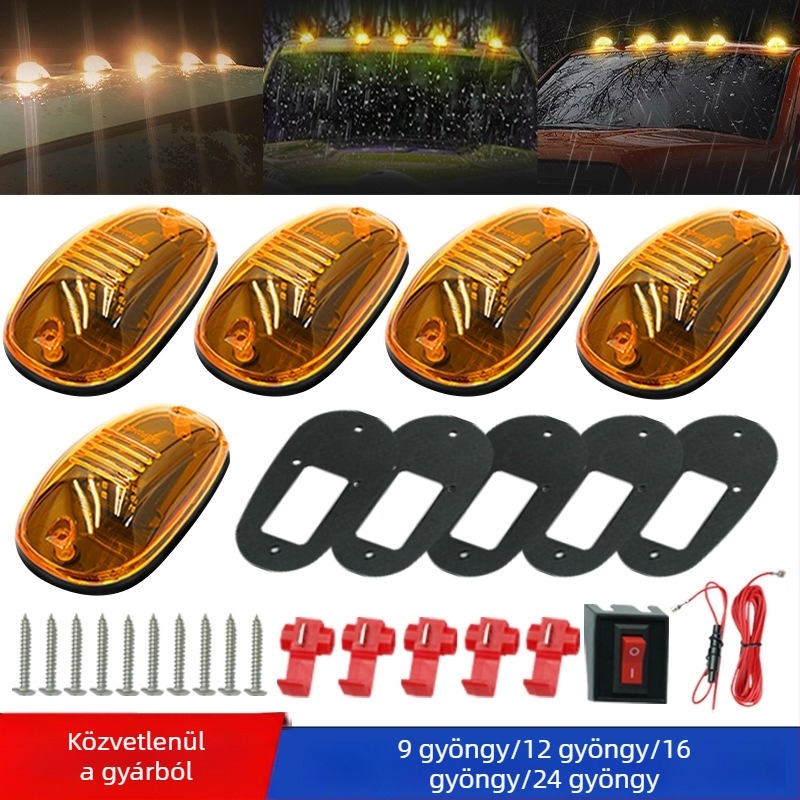 12 LED-es tetőjelző fény pickup autókhoz – kabin LED világítás, off-road (SKD01)