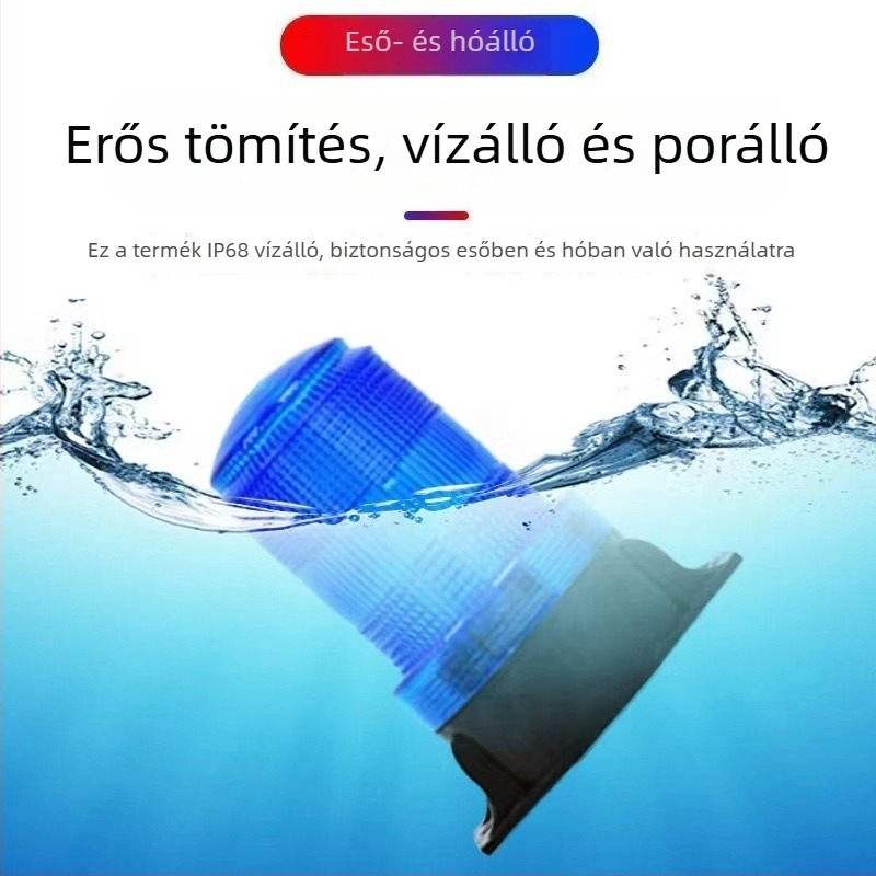 Teherautókhoz való LED riasztófény mágneses mennyezeti rögzítéssel, strobo világítás, 12/24V, 8W, 5000 lm