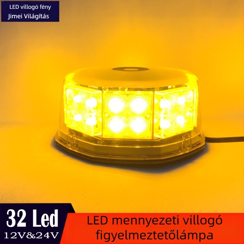 32-LED autó tetőstrobe fény, 12-30V, 1200 lm, Modell 820B, ABS