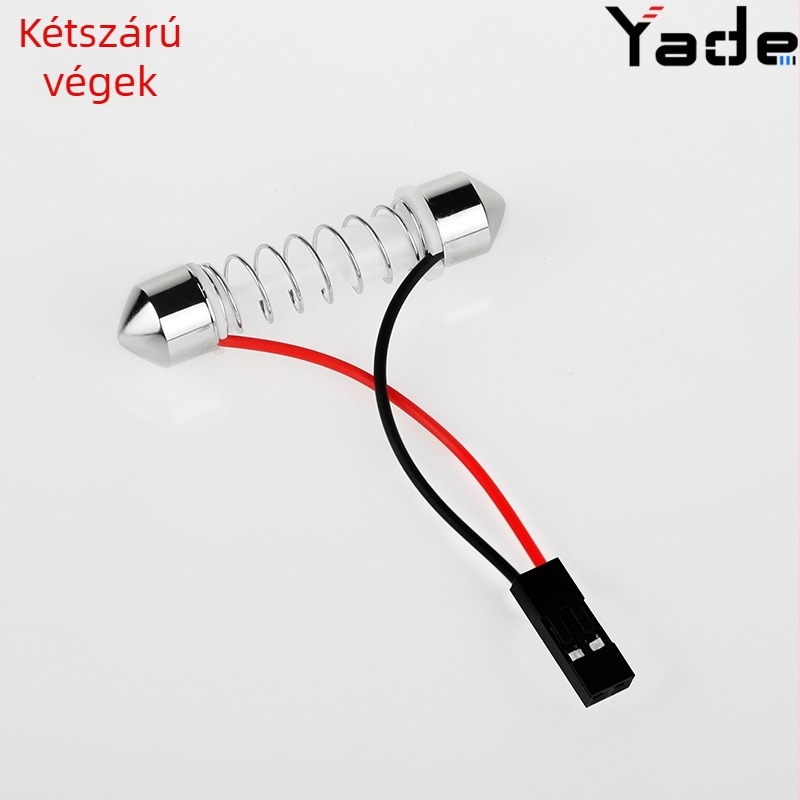 Yade Autó LED tetőfény, modell T10 fej dupla csúcs rugó BA9S fej, anyag: műanyag + alumínium, általános modellekkel kompatibilis